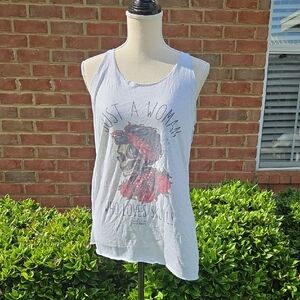 Next Level Apparel Relaxed Graphic Tank Top Gray and White
